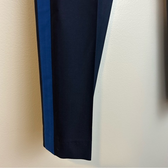 Vince Wool Navy & Royal Blue Stripe Trouser Pants Size 6 - Picture 6 of 11